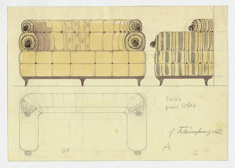 Entwurf für Salonsofa