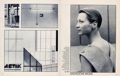 Doppelseite der Modezeitschrift mit Abbildung von zwei Frauen