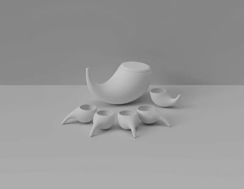 Weiße geschwungene Formen